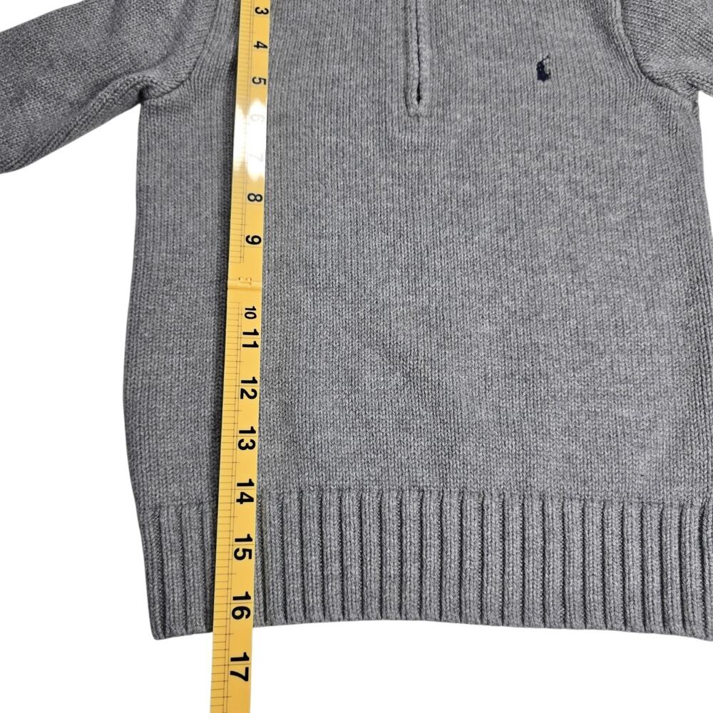Polo Ralph Lauren Quarter Zip Gray Color Boys Size 6 100% Cotton Pony - Picture 9 of 9